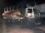 Sinop - Vinte e oito veículos são destruídos pelo fogo em canteiro de obras de empresa