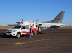 Vítima de acidente é transferida em UTI aérea para Goiânia