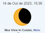 Eclipse solar deste sábado (14) será visto parcialmente em Água Boa; veja horários