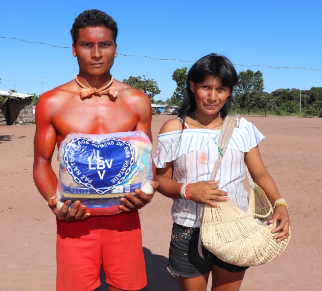 Famílias indígenas da Aldeia Tso’repre em General Carneiro recebem ajuda da LBV
