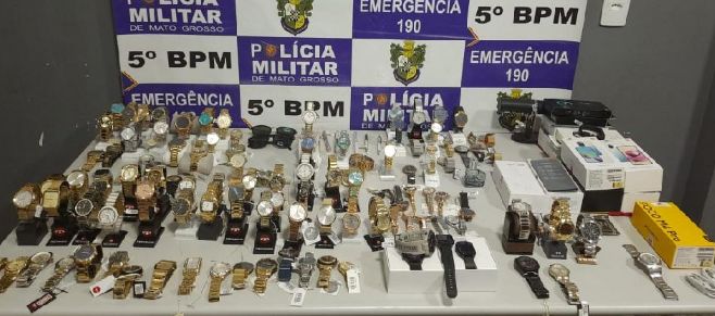 Polícia Militar recupera 115 relógios de luxo furtados em Rondonópolis