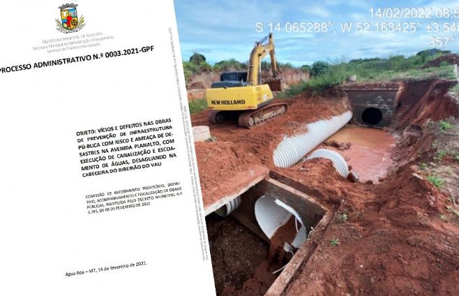 Prefeitura instaura processo administrativo e notifica empreiteira sobre danos em drenagem na Avenida Planalto