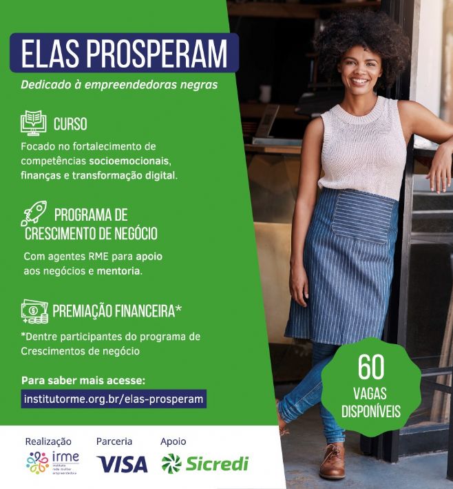 Sicredi apoia programa 'Elas Prosperam', que fomenta o empreendedorismo feminino