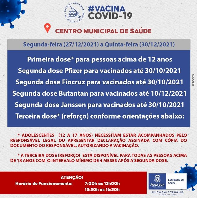 Semana de vacinação contra a Covid-19 em Água Boa