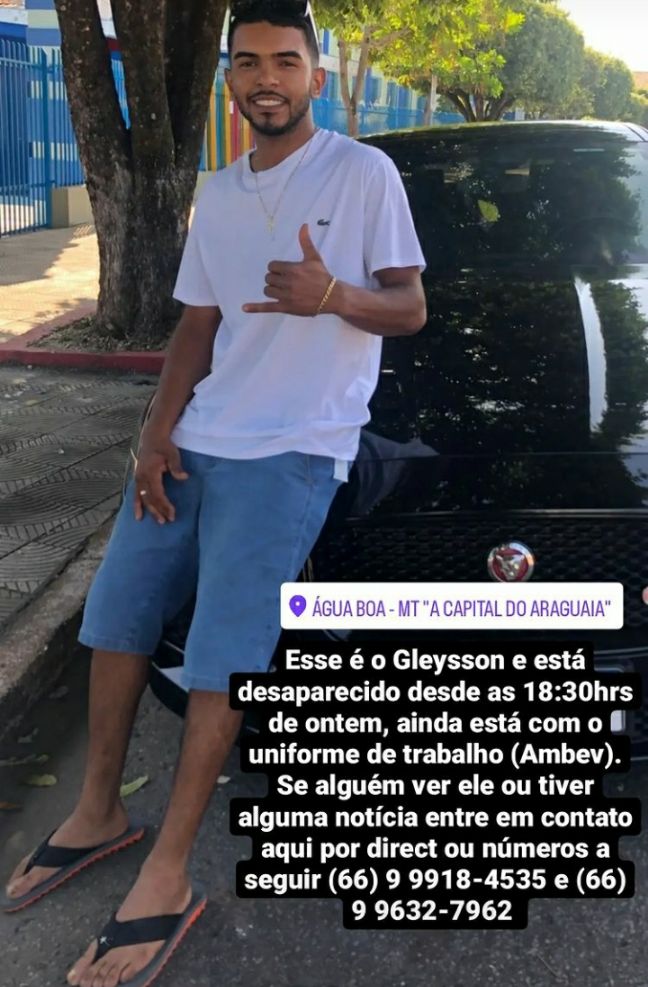 Rapaz desapareceu nesta quinta-feira (26) em Água Boa; família procura notícias