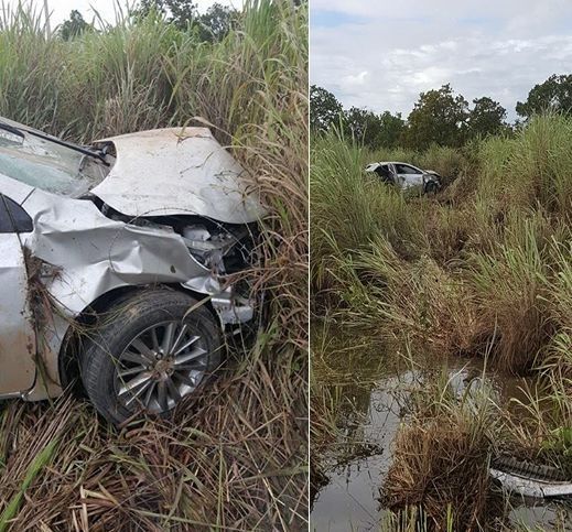 Cuiabá - Casal e bebê de nove meses saem ilesos de acidente após Corolla capotar 8 vezes