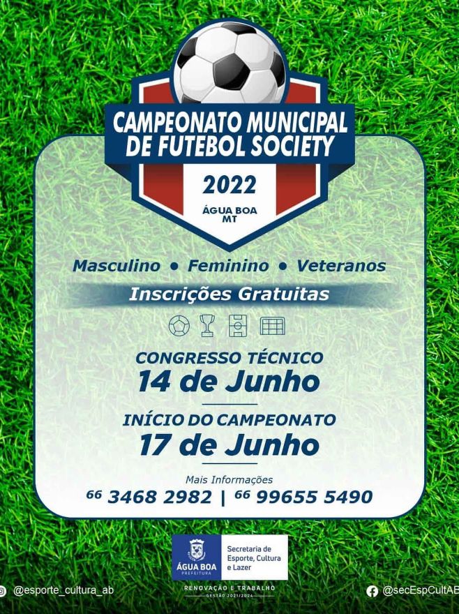 Vem aí o Campeonato Municipal de Futebol Society 2022
